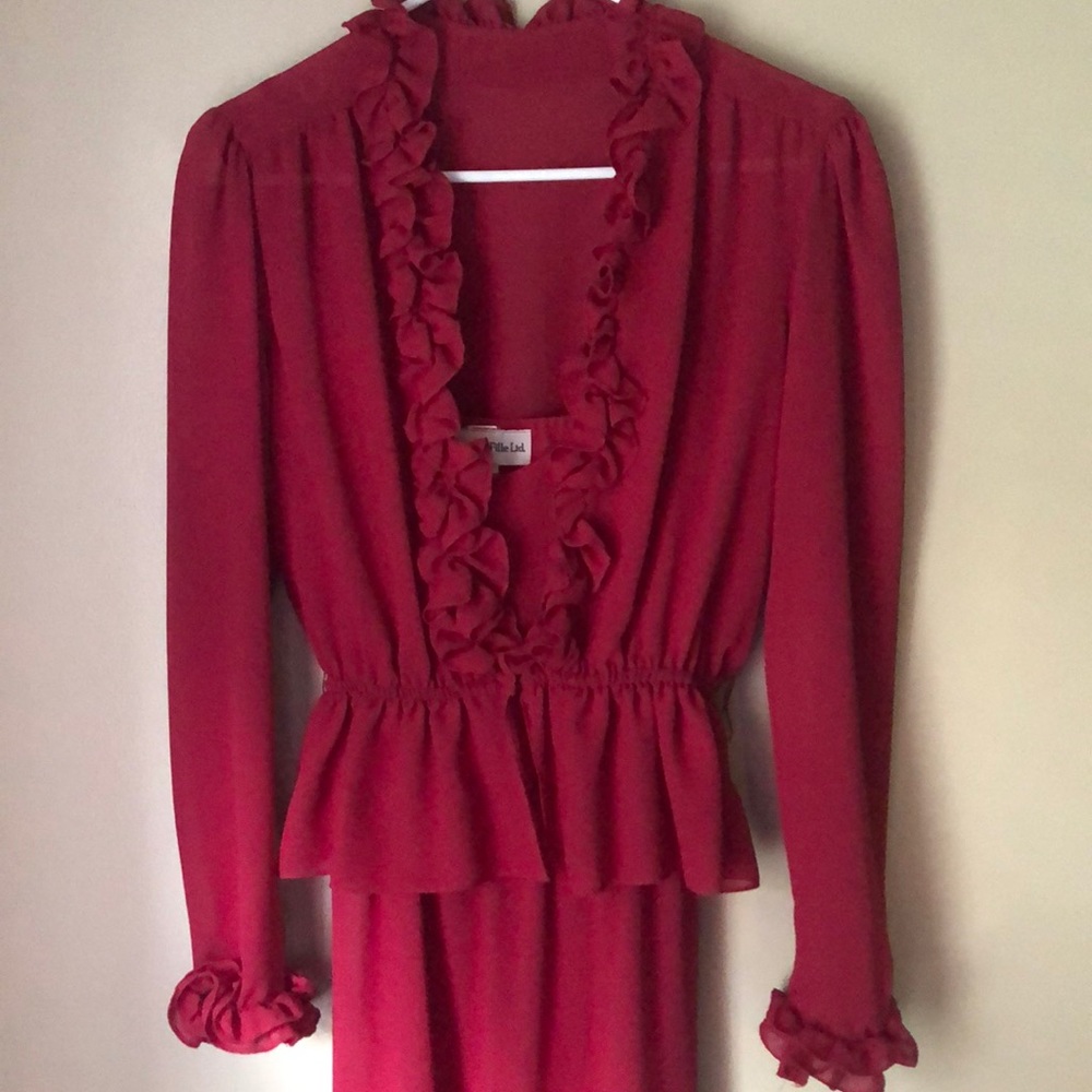 *VINTAGE* Cranberry separates- dress and blouse. Size 7/8